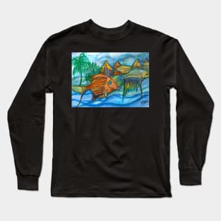 Flying Fish painting Long Sleeve T-Shirt